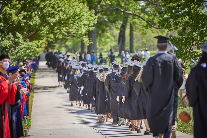 Members of the class process toward Commencement