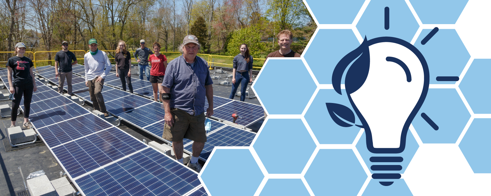 Students with a solar panel